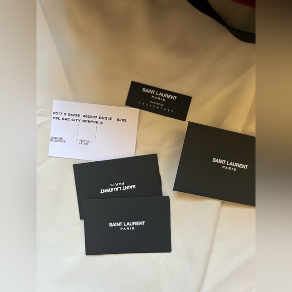 Yves Saint Laurent velvet backpack. Measures approx 9 1/2W x 13"H x 6"D - Picture 9 of 9